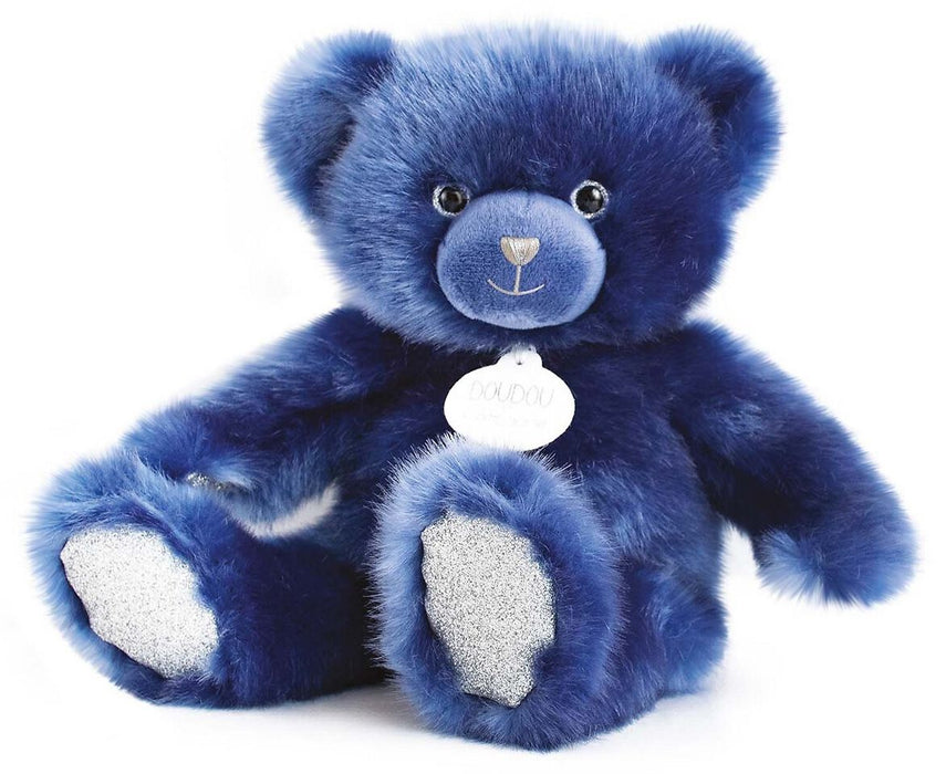 Плюшена играчка Doudou - Мече, 30 cm, тъмносиньо