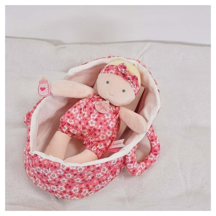 Мека кукла Doudou - Marylou, с текстилен кош за носене, 20 cm