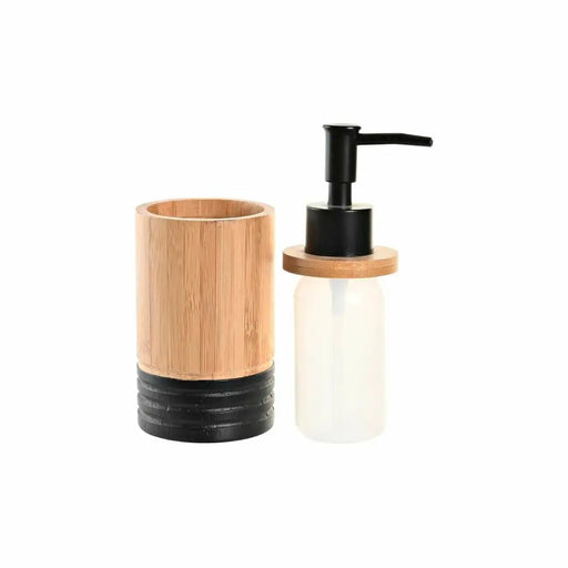 Дозатор за Сапун DKD Home Decor Черен Естествен Бамбук