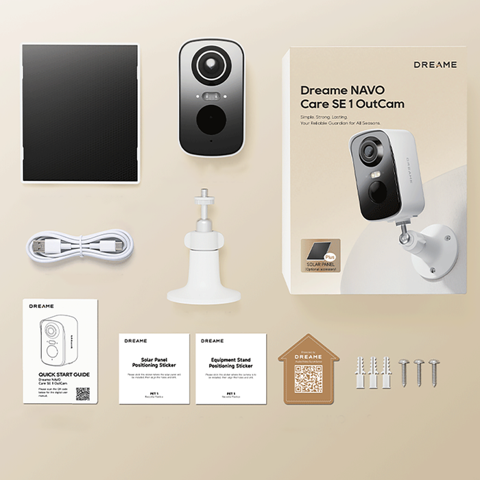 Dreame Navo Care SE 1 Outcam външна камера със соларен панел - бяла