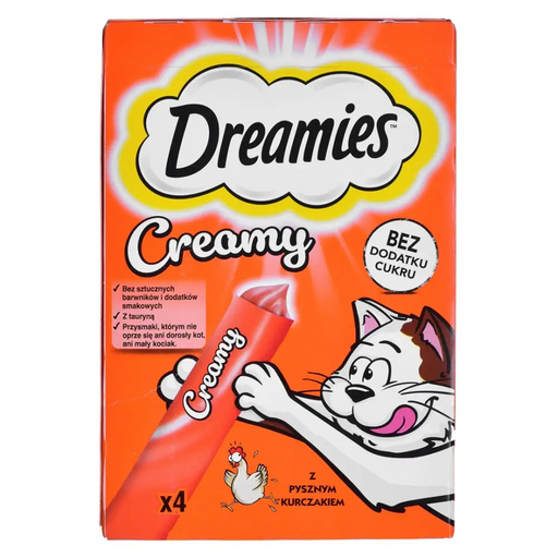 DREAMIES Creamy Chicken - лакомства за котки - 4х10гр
