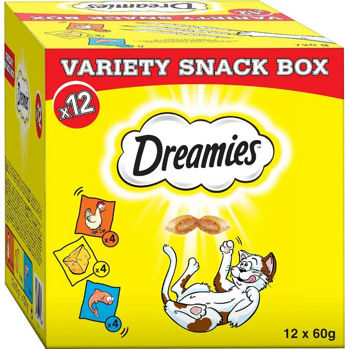 DREAMIES Variety Snack Box - лакомства за котки - 12x60гр