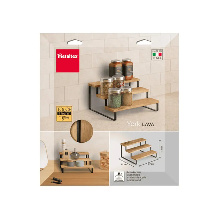 ДЪРВЕНА ЕТАЖЕРКА 3 СТЕПЕНИ METALTEX YORK