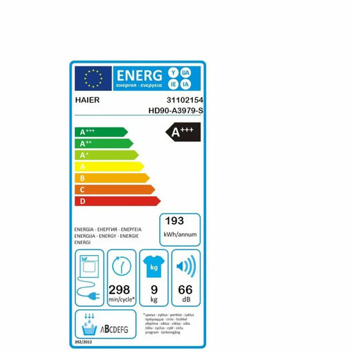 Dryer Haier HD90A3979S 9 kg Бял
