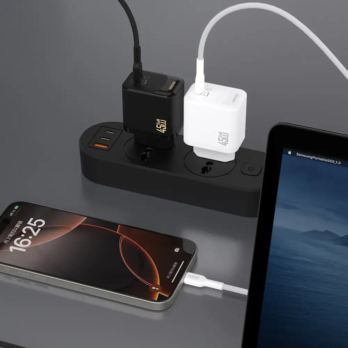 Dudao A28C 45W GaN черно зарядно за стена + USB-C кабел
