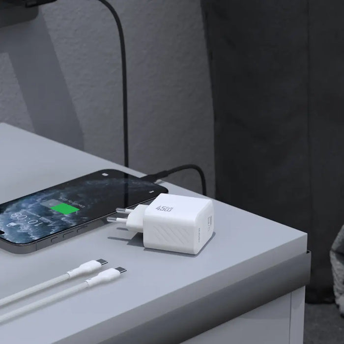 Dudao A28C 45W GaN черно зарядно за стена + USB-C кабел