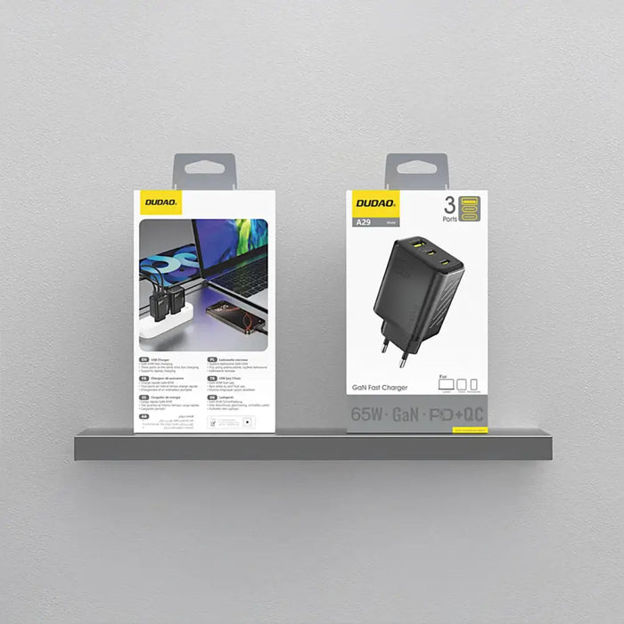 Dudao A29 65W GaN зарядно за стена 2 x USB-C + 1 x USB-A