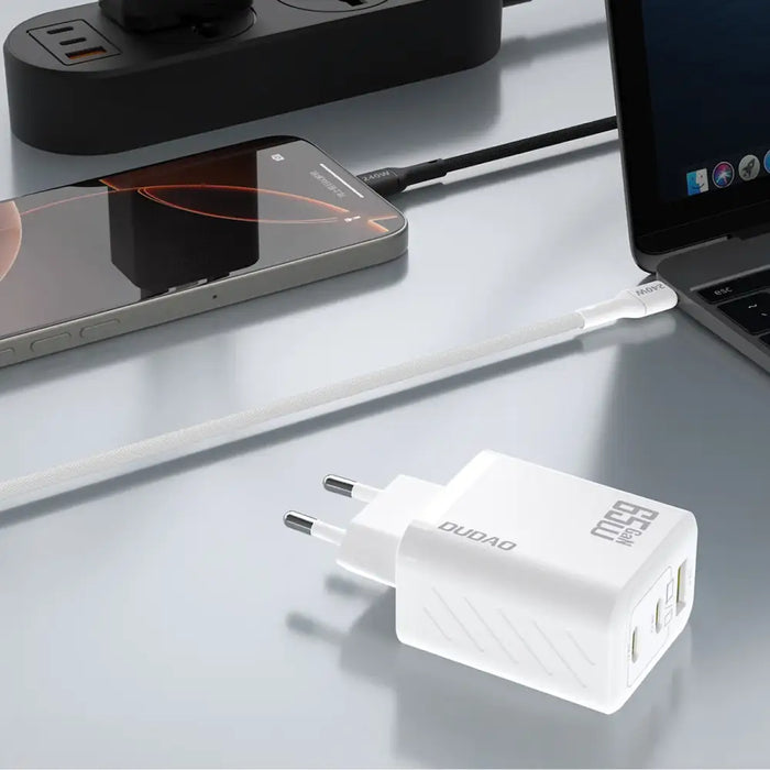 Dudao A29 65W GaN зарядно устройство за стена 2 x USB-C + 1