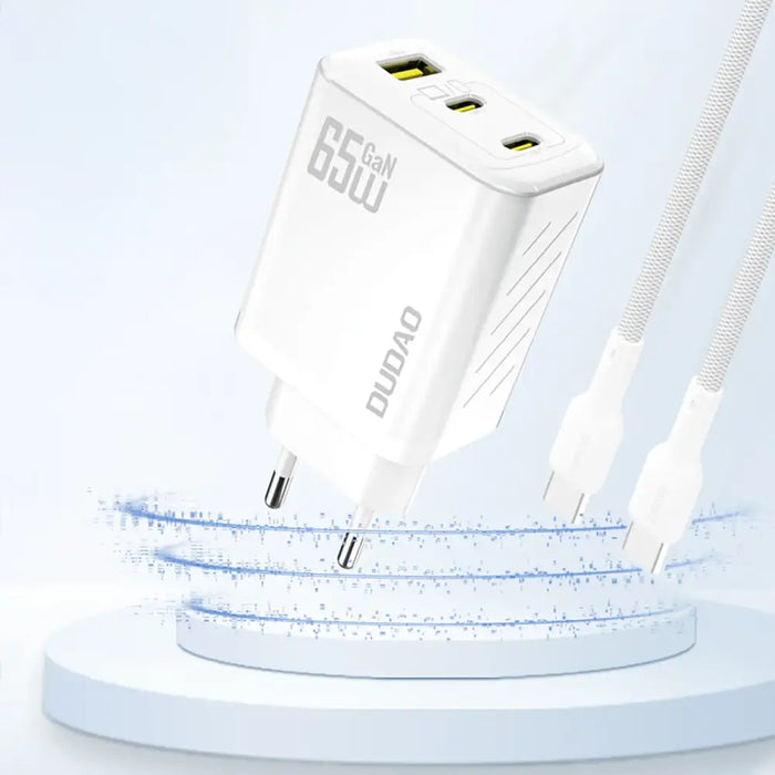 Dudao A29 65W GaN зарядно устройство за стена 2 x USB-C + 1