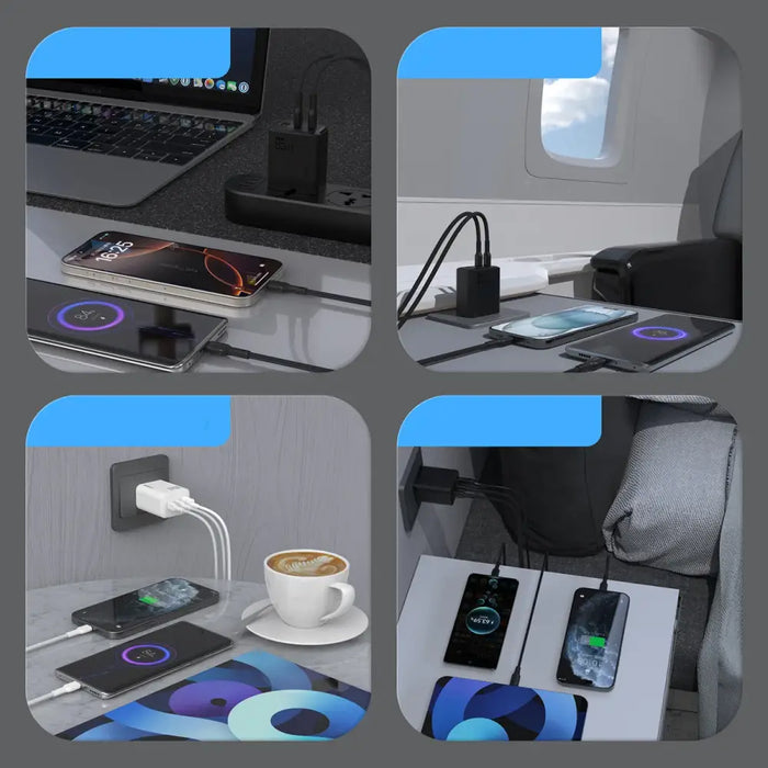 Dudao A29C 65W GaN черно стенно зарядно устройство + USB-C