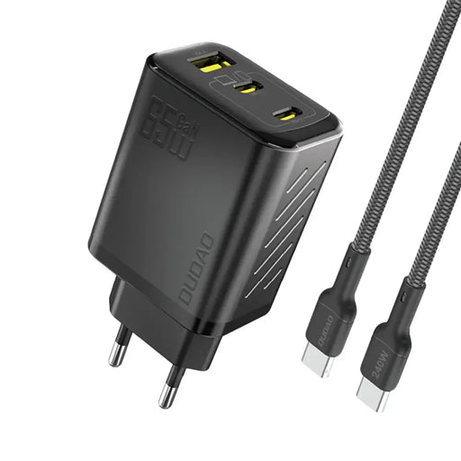 Dudao A29C 65W GaN черно стенно зарядно устройство + USB-C