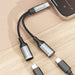 Dudao L13C + 2в1 USB-C адаптер - сив