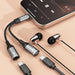 Dudao L13C + 2в1 USB-C адаптер - сив