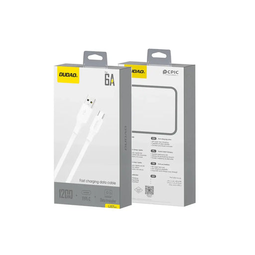 Dudao L2sT USB-A - USB-C 6A кабел 1,2 м - бял