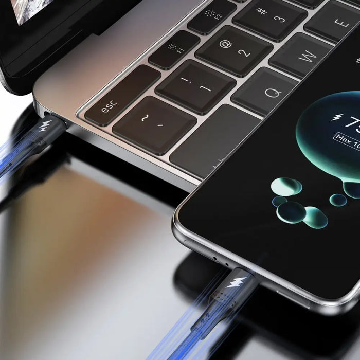 Dudao L3CC USB-C - USB-C 60W 1.2m плетен кабел - черен