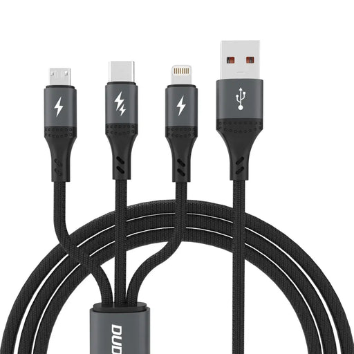 Dudao L3E 3 в 1 60W MicroUSB USB-C Lightning кабел 1,2