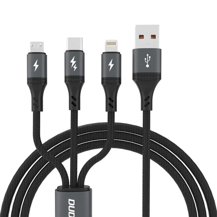 Dudao L3E 3 в 1 60W MicroUSB USB-C Lightning кабел 1,2