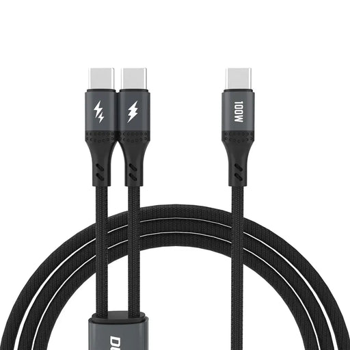 Dudao L3F 2в1 кабел 100W 1.2m 2 x USB-C - черен