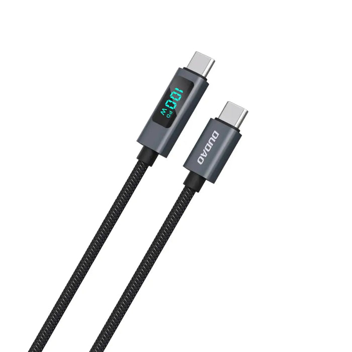 Dudao L7C USB-C - USB-C 100W кабел с LED дисплей 1 м - черен
