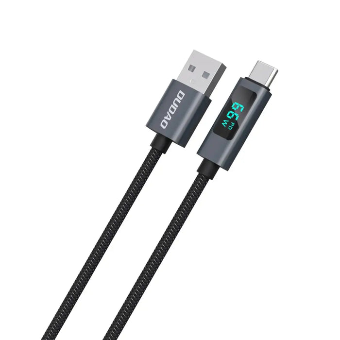 Dudao L7T USB-A - USB-C 66W кабел с LED дисплей 1m - черен