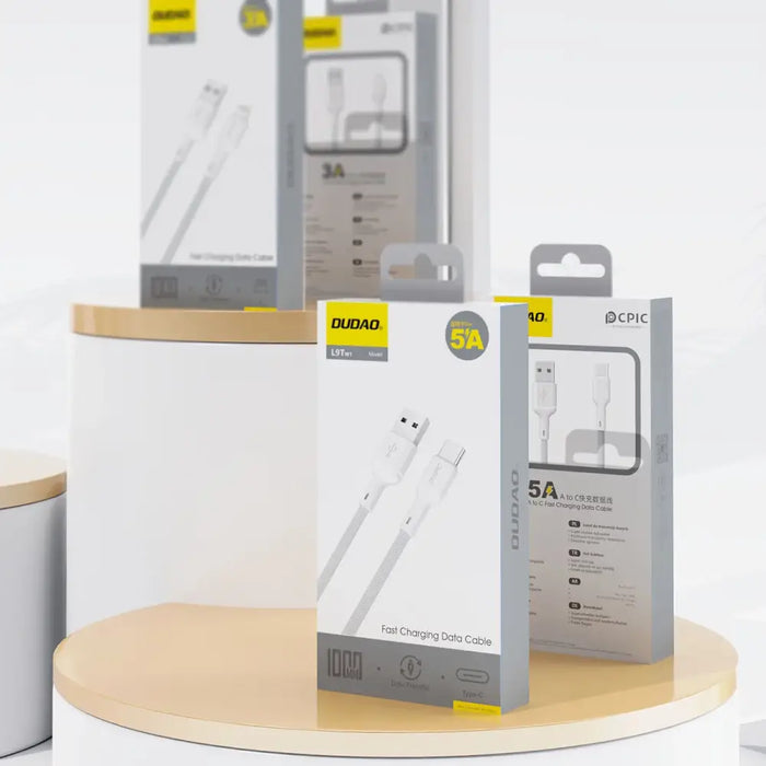 Dudao L9T 5A USB-A - USB-C кабел 1 м - бял