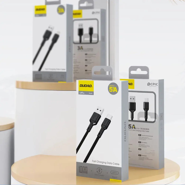 Dudao L9T 5A USB-A - USB-C кабел 1 м - черен
