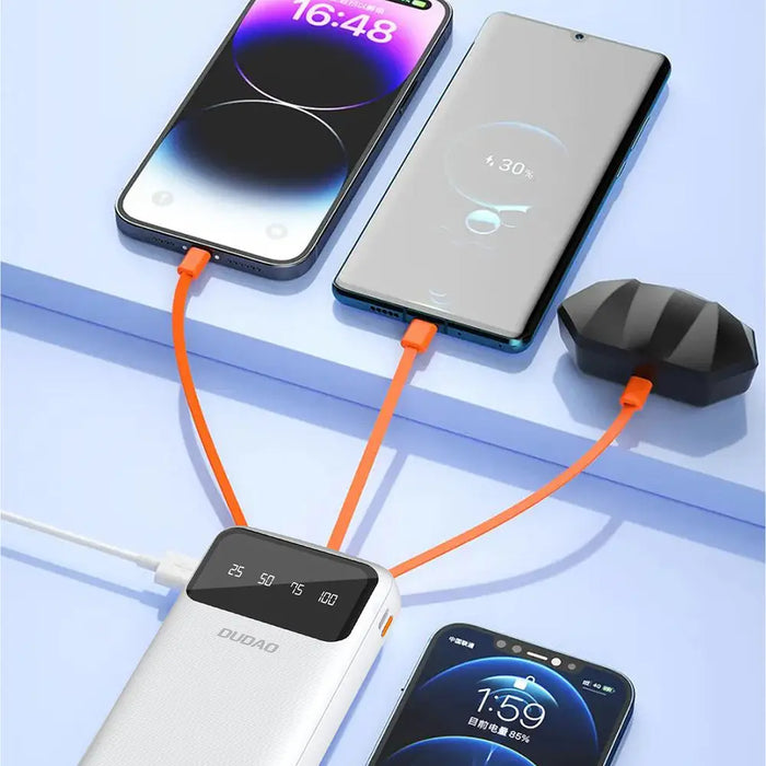 Dudao просторен Преносима батерия Powerbank с 3 вградени