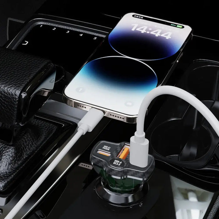 Dudao R78 78W зарядно за кола USB-C PD / 2xUSB-A QC - черно