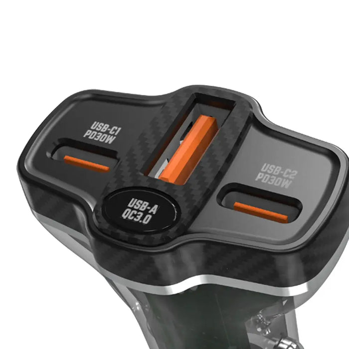 Dudao R78 78W зарядно за кола USB-C PD / 2xUSB-A QC - черно