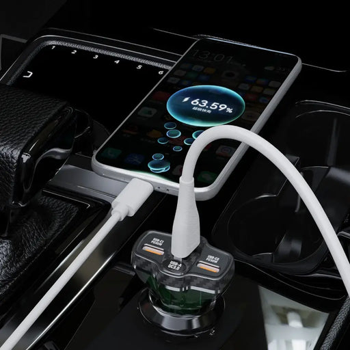 Dudao R78 78W зарядно за кола USB-C PD / 2xUSB-A QC - черно