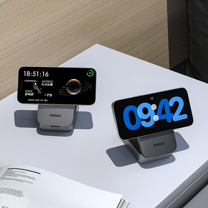 Dudao A11 Max 3-в-1 индуктивна зарядна станция, съвместима с MagSafe - сива