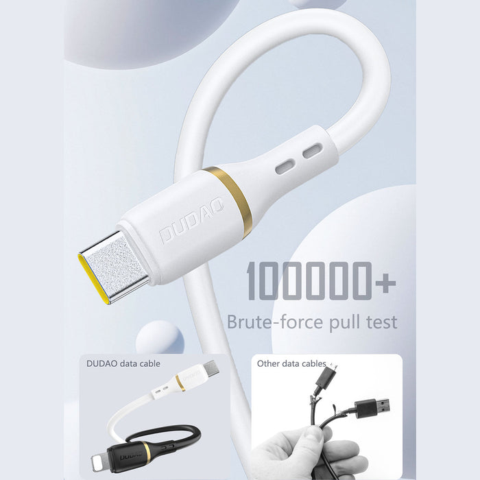 Dudao L25C USB-C - USB-C силиконов кабел 60W 1m - бял