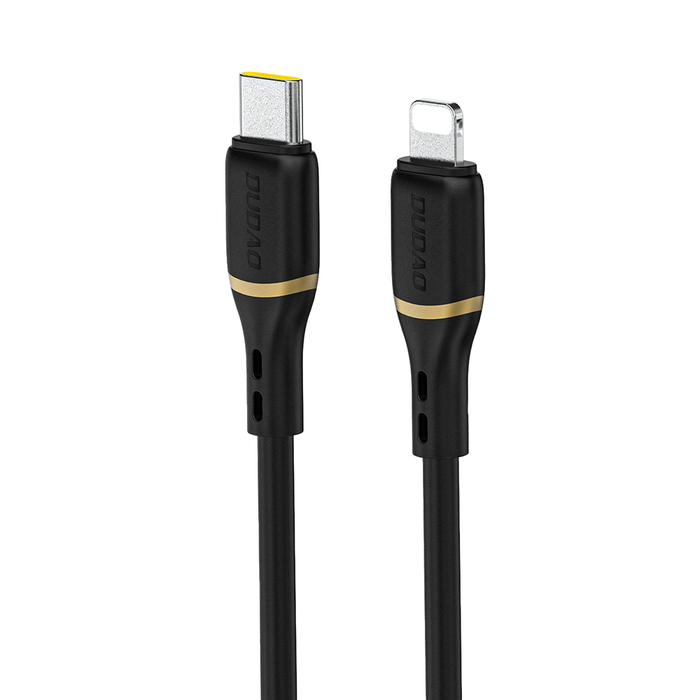 Dudao L25X USB-C - Lightning кабел 1m 30W с мека силиконова оплетка - черен