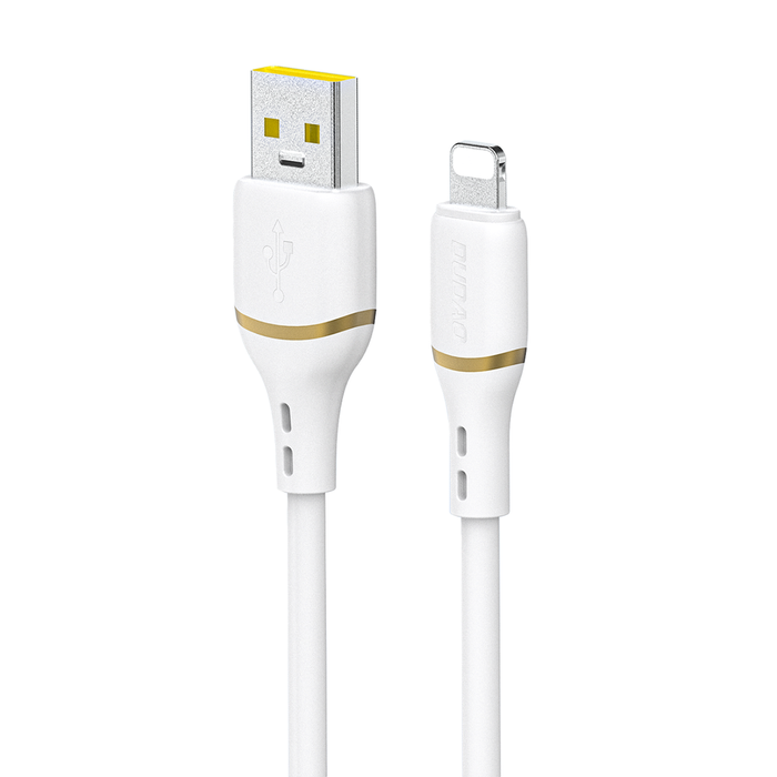Dudao L25L USB-A - Lightning кабел 1m 30W с мека силиконова оплетка - бял