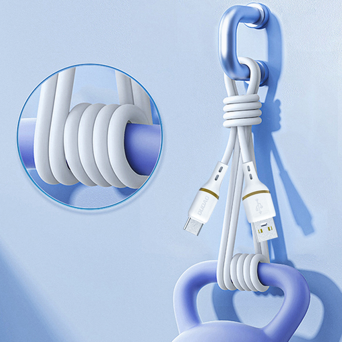 Dudao L25L USB-A - Lightning кабел 1m 30W с мека силиконова оплетка - бял