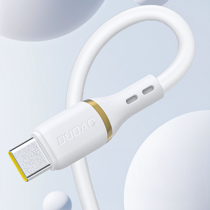 Dudao L25L USB-A - Lightning кабел 1m 30W с мека силиконова оплетка - бял