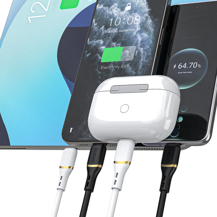Dudao L25C USB-C кабел 1m 60W с мека силиконова оплетка - черен