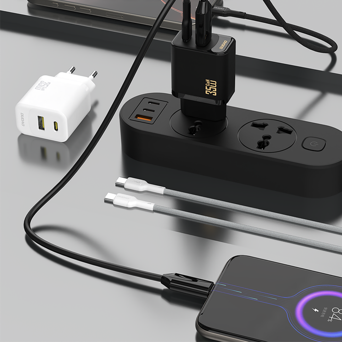 Зарядно за стена Dudao A27MaxCEU PD QC 35W USB-A USB-C с USB-C кабел - черно