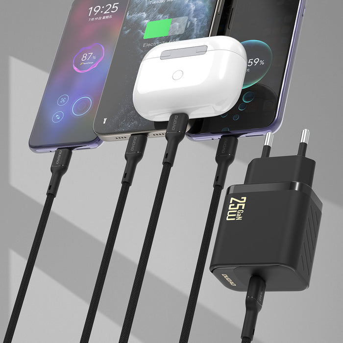 Зарядно за стена Dudao A27CEU PD 25W GaN SB-C с USB-C кабел - черно