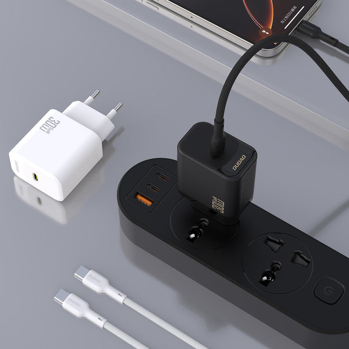 Зарядно за стена Dudao A27PCEU PD 30W GaN USB-C с USB-C кабел - бяло