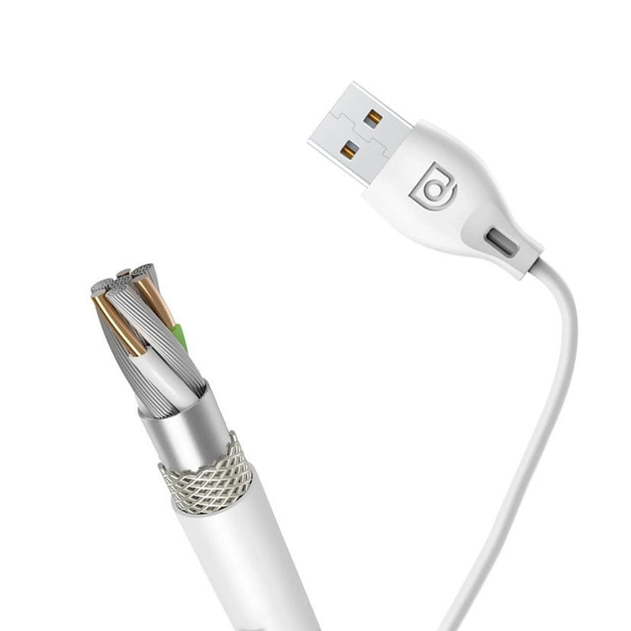 Dudao L4M USB-A - MicroUSB 2.4 A кабел 1 м - бял