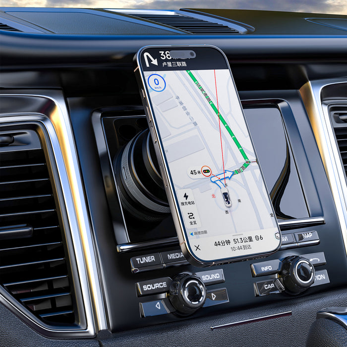 Държач за кола Dudao F24MAX с 15W безжично зарядно, съвместим с MagSafe, с автоматична вендуза - черен