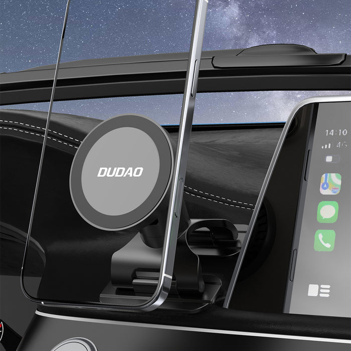 Dudao F25 MagSafe-съвместим автомобилен държач за табло или предно стъкло - черен
