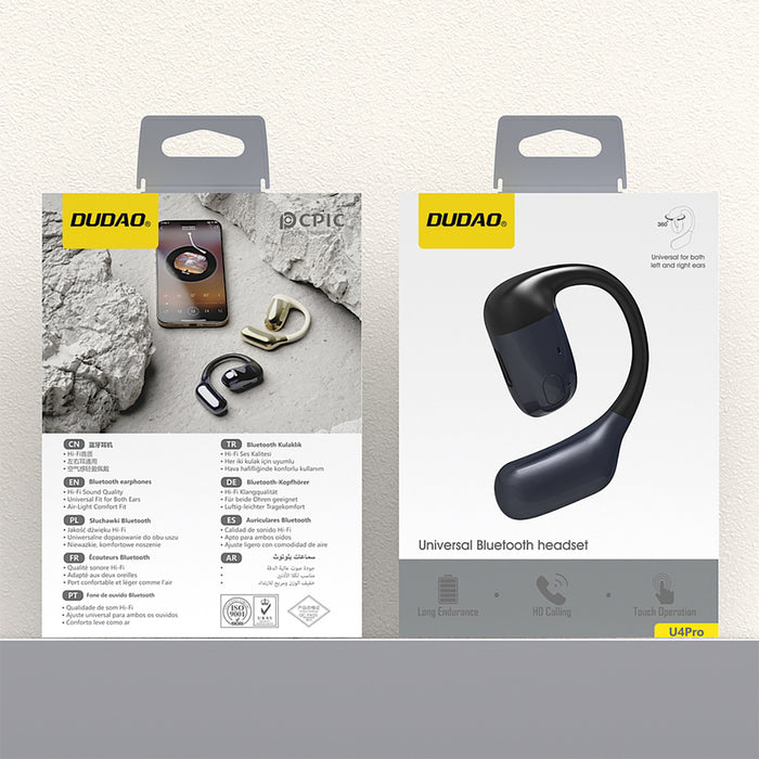 Dudao U4Pro Bluetooth слушалки за уши, универсални за двете уши - черни