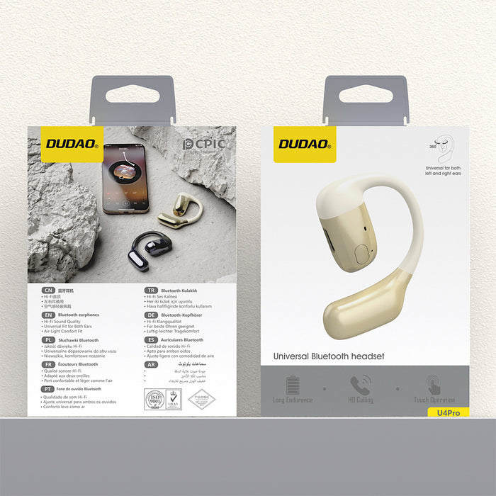 Dudao U4Pro Bluetooth универсални слушалки тип „over-ear“ за двете уши - бежови и златни