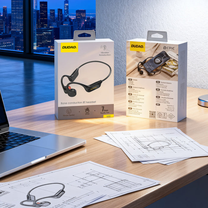Dudao U22 Bluetooth 5.2 Слушалки с костна проводимост и лента за глава - Черни