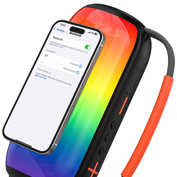 Безжичен високоговорител Dudao Y21 с RGB подсветка Bluetooth 5.3 - черен