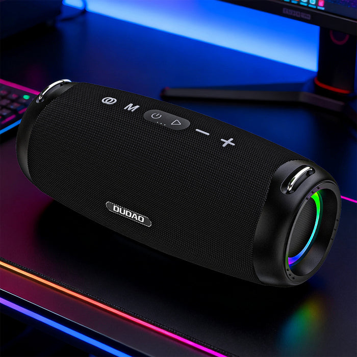 Безжичен високоговорител Dudao Y21Pro с RGB подсветка Bluetooth 5.3 - черен