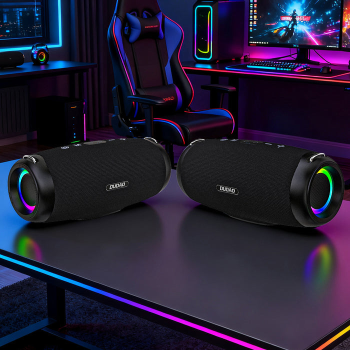 Безжичен високоговорител Dudao Y21Pro с RGB подсветка Bluetooth 5.3 - черен