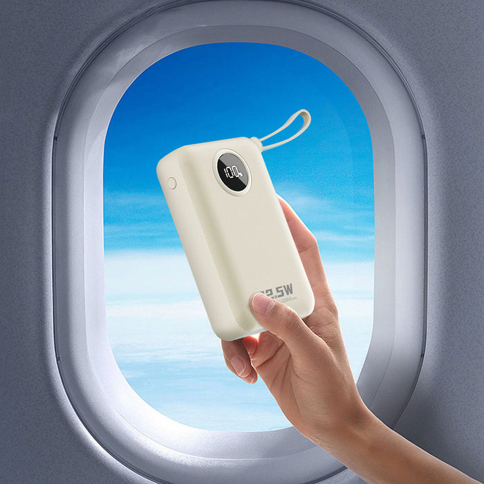 Dudao K14+ Преносима батерия Powerbank 20000mAh 22.5W USB-C / USB-A / Вградени Lightning и USB-C кабели - Бял